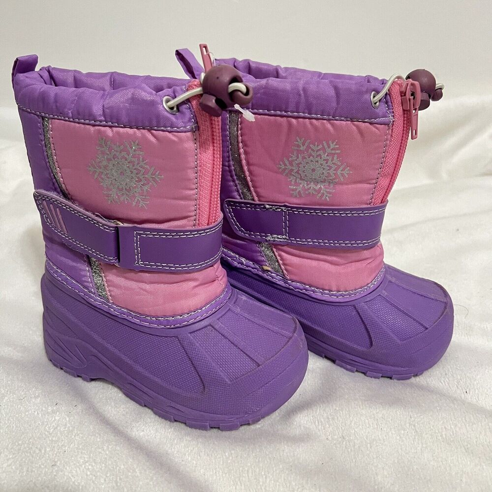Koala Kids Girls Snow Boots Size 6 Toddler Purple  Pink Snowflake Waterproof